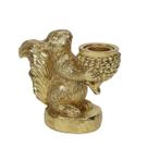 Porta Vela Esquilo Dourado Enfeite de Natal Resina 10cm