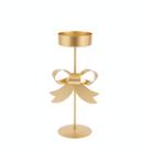 Porta Vela Metal Laço Dourado Redondo Enfeite Decoração 27cm Porta Vela Metal Laço Dourado Redondo Enfeite Decoração 27cm