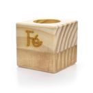 Porta Vela Quadrado Natal Fé Madeira e Dourado 7 cm - D'Rossi
