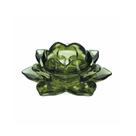 Porta Velas Castiçal Flor de Lotus Vidro Verde Luxo - Tuut