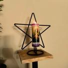 Porta Velas Pentagrama Castiçal Candelabro 7 Dias em Ferro para Mesa Artesanal