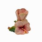 Porta Velas Zanatta Cerâmica Flor de Hibisco Artesanal 9x13x11cm Porta Velas Zanatta Cerâmica Flor de Hibisco Artesanal 9x13x11cm