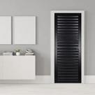 Porta Vestiário Alumínio Palheta Preta 170x60 Com Trinco