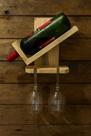 Porta Vinho E Taças Suporte De Parede Adega Em Madeira Sem Pintura Decoração