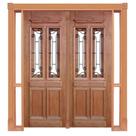 Portal Duplo de Abrir Duquesa Com Grade 015 Madeira Maciça Reto de Cedro Arana Batentes de 14 CM Casmavi - 2.15 (A) X 1.83 (L)