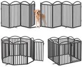 Portão de metal independente para cães Malier, dobrável, 8 painéis, 406x81 cm