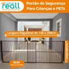 Portão de segurança - Alumínio - 100 cm x 133 a 250 cm - Fumê