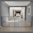 Portão de Segurança - Alumínio - 100 cm x 158 a 300 cm - Cinza
