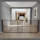 Portão de Segurança - Alumínio - 100 cm x 158 a 300 cm - Marrom