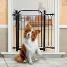 Portão Grade Pet Aramado para Cães Bebês 80 cm Preto