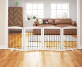 Portão para animais de estimação PAWLAND extra largo 96 cm x 78 cm de madeira branca Portão para animais de estimação PAWLAND extra largo 96 cm x 78 cm de madeira branca