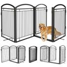 Portão para cães Paulmele 244 cm, extra largo, 91 cm de altura, cerca de metal Portão para cães Paulmele 244 cm, extra largo, 91 cm de altura, cerca de metal