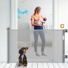Portão retrátil para bebês KYXAIN 86 cm A x 140 cm W Mesh Safety Portão retrátil para bebês KYXAIN 86 cm A x 140 cm W Mesh Safety