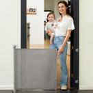 Portão retrátil para bebês Momcozy Auto Lock 33 cm de altura e 140 cm de largura