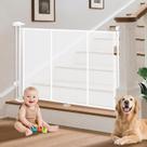 Portão retrátil para bebês Pravoluxmax 34" de altura 140 cm de largura Portão retrátil para bebês Pravoluxmax 34" de altura 140 cm de largura