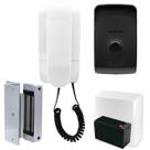Porteiro Interfone Eletrônico Intelbras Com Fio A Prova D'água Bivolt Branco e Fechadura Eletroimã