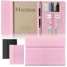 Portfólio para notebook Hehyxade A4 em couro PU macio rosa