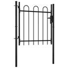 Portón para Cerca de Jardín vidaXL Negro de Acero Resistente con Puerta Individual Portón para Cerca de Jardín vidaXL Negro de Acero Resistente con Puerta Individual