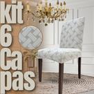 Portuguesa - Kit 6 Capas de Cadeira Linha Gold - Off White
