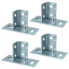 Post Base OTTFF, pacote com 4, 2 slots U para canal de suporte quadrado 1-5/8