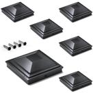 Post Caps SideInlar 4x4, preto, ABS, impermeável, pacote com 6 Post Caps SideInlar 4x4, preto, ABS, impermeável, pacote com 6