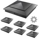Post Caps Steel DN Mate Aluminium Pyramid 4x4 Wood, pacote com 8