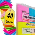 Post It Cole Fácil Neon 38x51mm - 40 Blocos coloridos Neon de 100 folhas cada