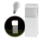Poste Balizador Branco 20cm Jardim Alumínio + LED Branco Frio ST2791