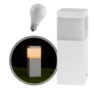 Poste Balizador Branco 20cm Jardim Alumínio + LED Branco Quente ST2791