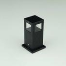 Poste Balizador de Jardim 4 Vidros Pequeno 25cm em Alumínio Preto