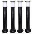 Poste Balizador Luminária Casa Jardim 75cm Preto Kit 4