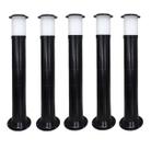 Poste Balizador Luminária Casa Jardim 75cm Preto Kit 5