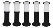 Poste Balizador Luminária Casa Sítio Jardim 35cm Preto Kit 5