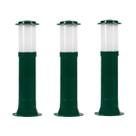 Poste Balizador Luminária Casa Sítio Jardim 35cm Verde Kit 3