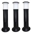 Poste Balizador Luminária Casa Sítio Jardim 50cm Preto Kit 3