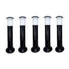 Poste Balizador Luminária Casa Sítio Jardim 50cm Preto Kit 5