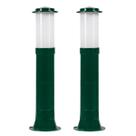 Poste Balizador Luminária Casa Sítio Jardim 75cm Verde Kit 2