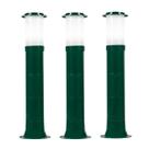 Poste Balizador Luminária Casa Sítio Jardim 75cm Verde Kit 3