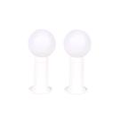 Poste Balizador Luminária Globo Jardim 35cm Branco Kit 2