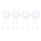 Poste Balizador Luminária Globo Jardim 35cm Branco Kit 4