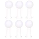 Poste Balizador Luminária Globo Jardim 35cm Branco Kit 6