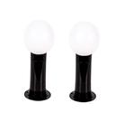 Poste Balizador Luminária Globo Jardim 35cm Preto Kit 2