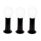 Poste Balizador Luminária Globo Jardim 35cm Preto Kit 3