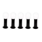 Poste Balizador Luminária Globo Jardim 35cm Preto Kit 5