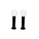 Poste Balizador Luminária Globo Jardim 45cm Preto Kit 2