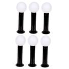 Poste Balizador Luminária Globo Jardim 45cm Preto Kit 6