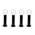 Poste Balizador Luminária Globo Jardim 55cm Preto Kit 4