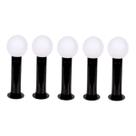Poste Balizador Luminária Globo Jardim 55cm Preto Kit 5