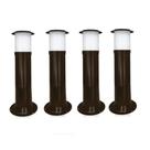 Poste Balizador Luminária Sítio Jardim 35cm Marrom Kit 4