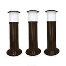Poste Balizador Luminária Sítio Jardim 50cm Marrom Kit 3